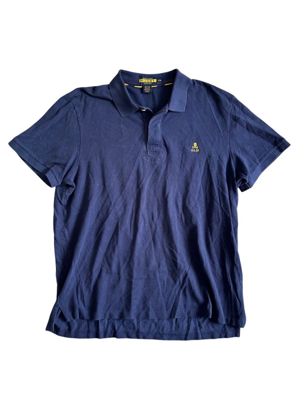 Ralph Lauren Rugby Men's Sz XXL Navy Polo Shirt Skull Logo Cotton